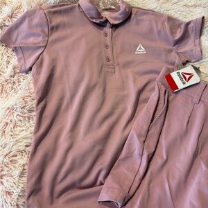Reebok Pinkish Purple Polo Shirt & Matching Shorts Combo